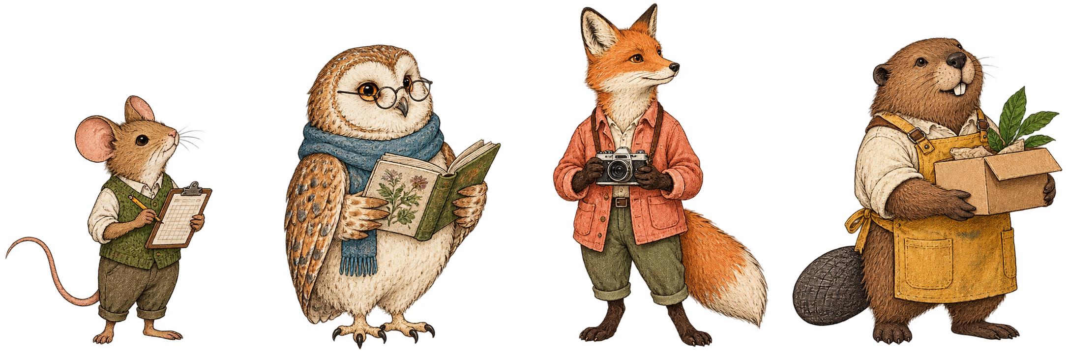Goodfolk’s illustrated team of AI workers